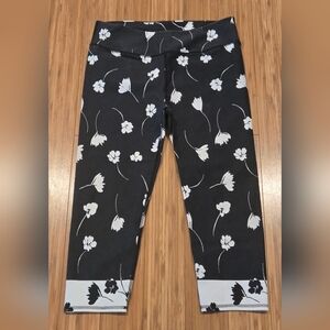 Fabletics Floral Black and White Leggings